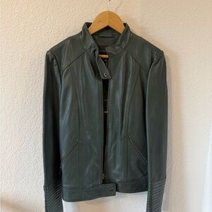 Neiman Marcus Dark Green Leather Jacket NWT